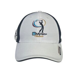 Mylan Classic Performance Golf Cap Hat White Adjustable Strap Back New